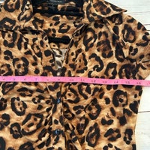 INC International Concepts Cheetah Business Dress Button Down in Front Sz Small - Picture 7 of 9